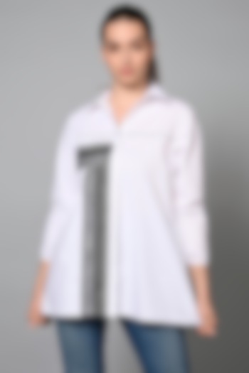 White Cotton Laced Shirt by House of MANAA at Pernia's Pop Up Shop