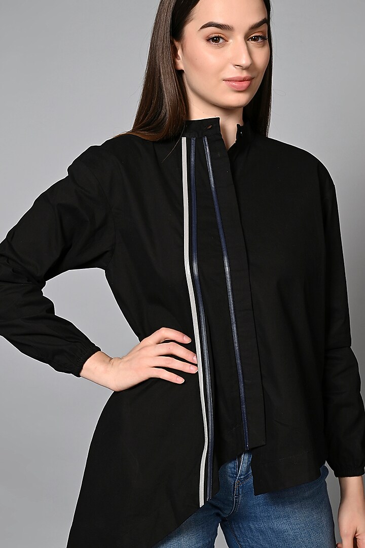 Black Cotton Shirt by House of MANAA at Pernia's Pop Up Shop