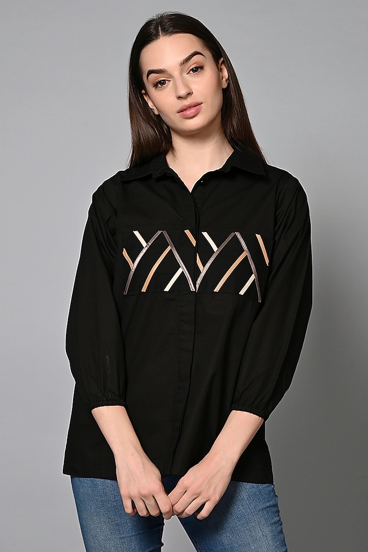 Black Cotton Shirt by House of MANAA