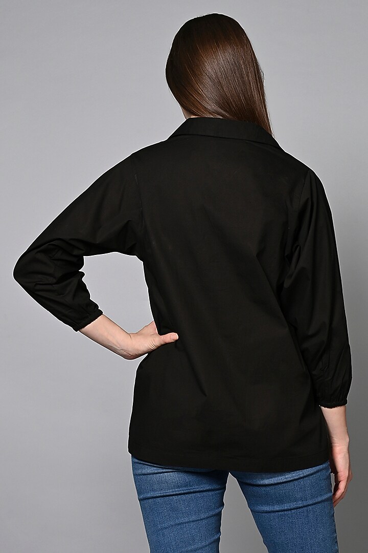 Black Cotton Shirt by House of MANAA at Pernia's Pop Up Shop