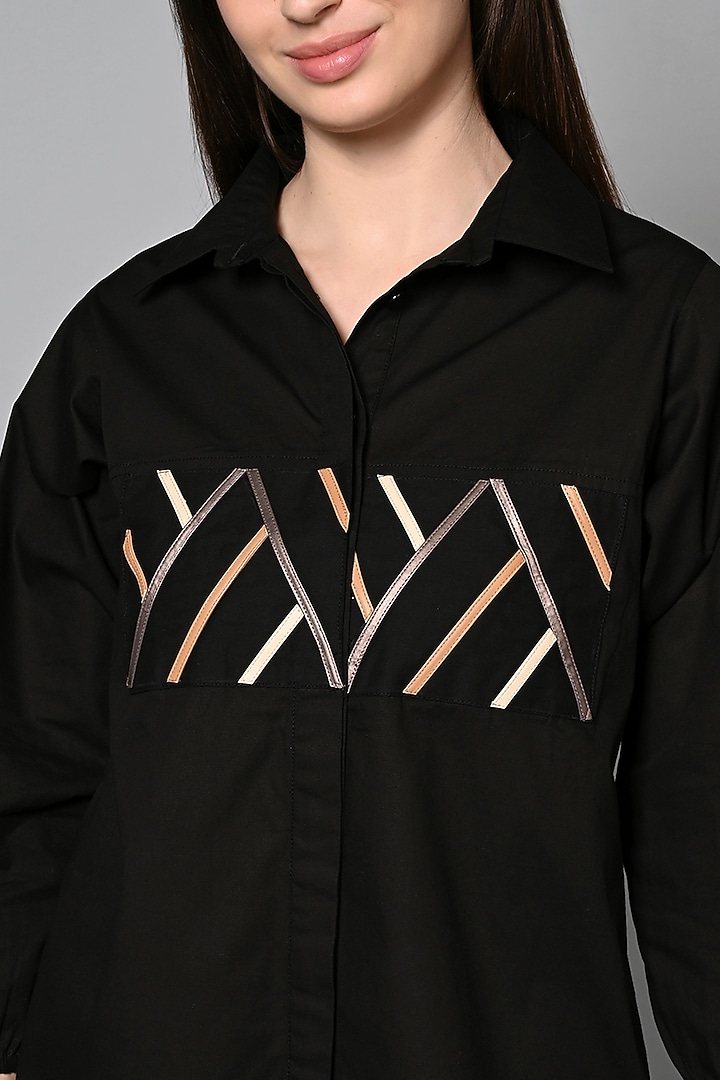 Black Cotton Shirt by House of MANAA at Pernia's Pop Up Shop