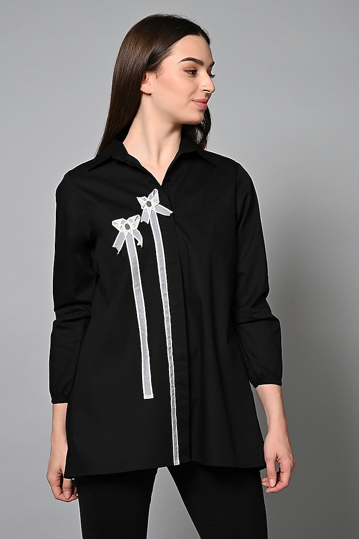 Black Cotton Shirt by House of MANAA
