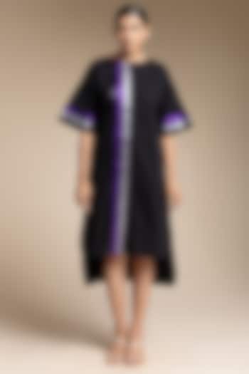 Black Cotton Knee Length Summer Dress by House of MANAA at Pernia's Pop Up Shop