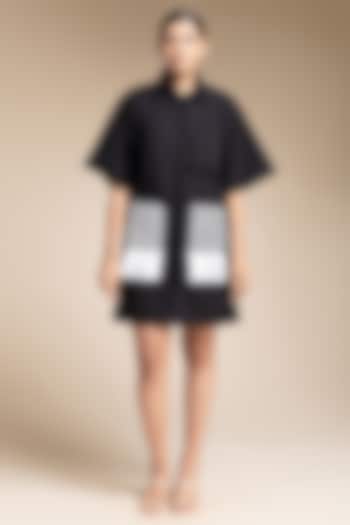 Black Cotton Summer Shirt Dress by House of MANAA at Pernia's Pop Up Shop