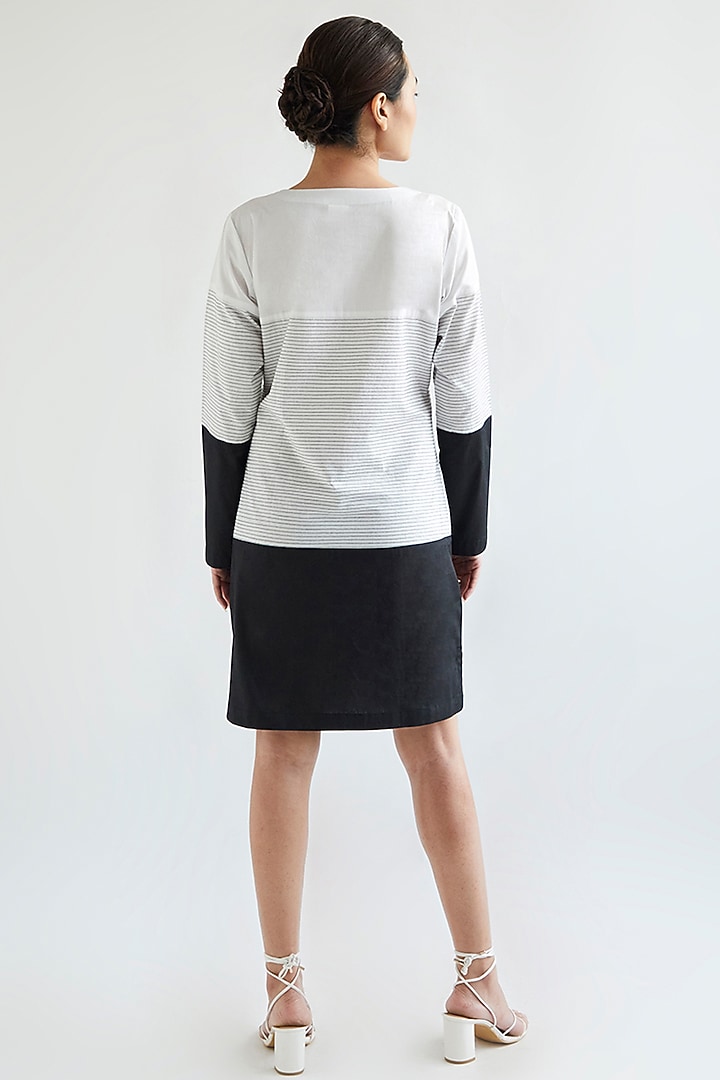 Black & White Cotton Straight Summer Dress by House of MANAA at Pernia's Pop Up Shop