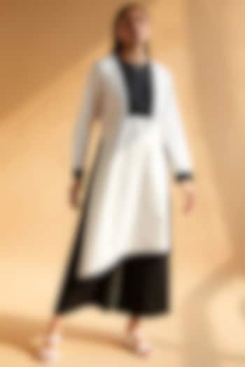 White Cotton Asymmetrical Tunic Set by House of MANAA at Pernia's Pop Up Shop