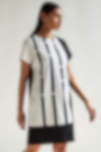 White & Black Cotton Shift Summer Dress by House of MANAA at Pernia's Pop Up Shop