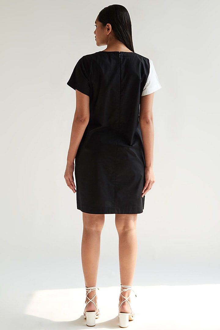 White & Black Cotton Shift Summer Dress by House of MANAA at Pernia's Pop Up Shop