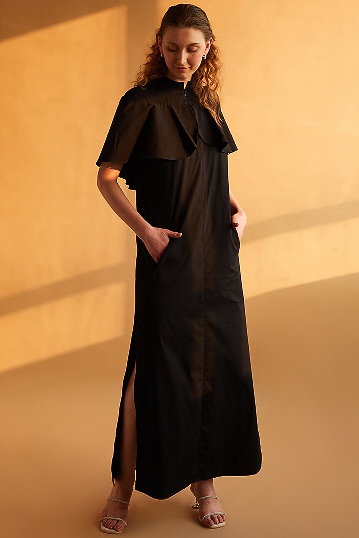 Black Cotton Maxi Summer Dress by House of MANAA at Pernia's Pop Up Shop