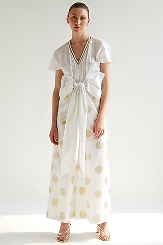 White Cotton Jumpsuit by House of MANAA