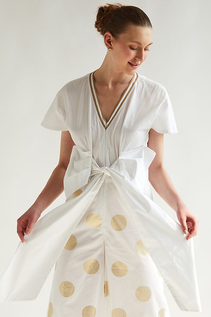 White Cotton Jumpsuit by House of MANAA at Pernia's Pop Up Shop