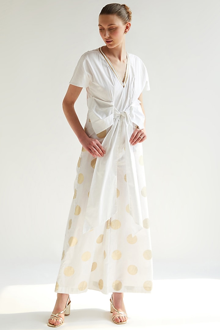 White Cotton Jumpsuit by House of MANAA at Pernia's Pop Up Shop