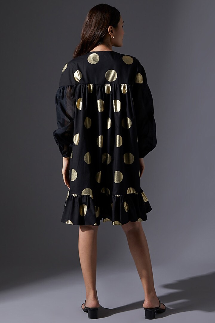 Black Cotton Knee Length Summer Dress by House of MANAA at Pernia's Pop Up Shop