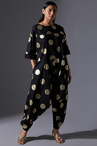 Black Cotton Jumpsuit by House of MANAA