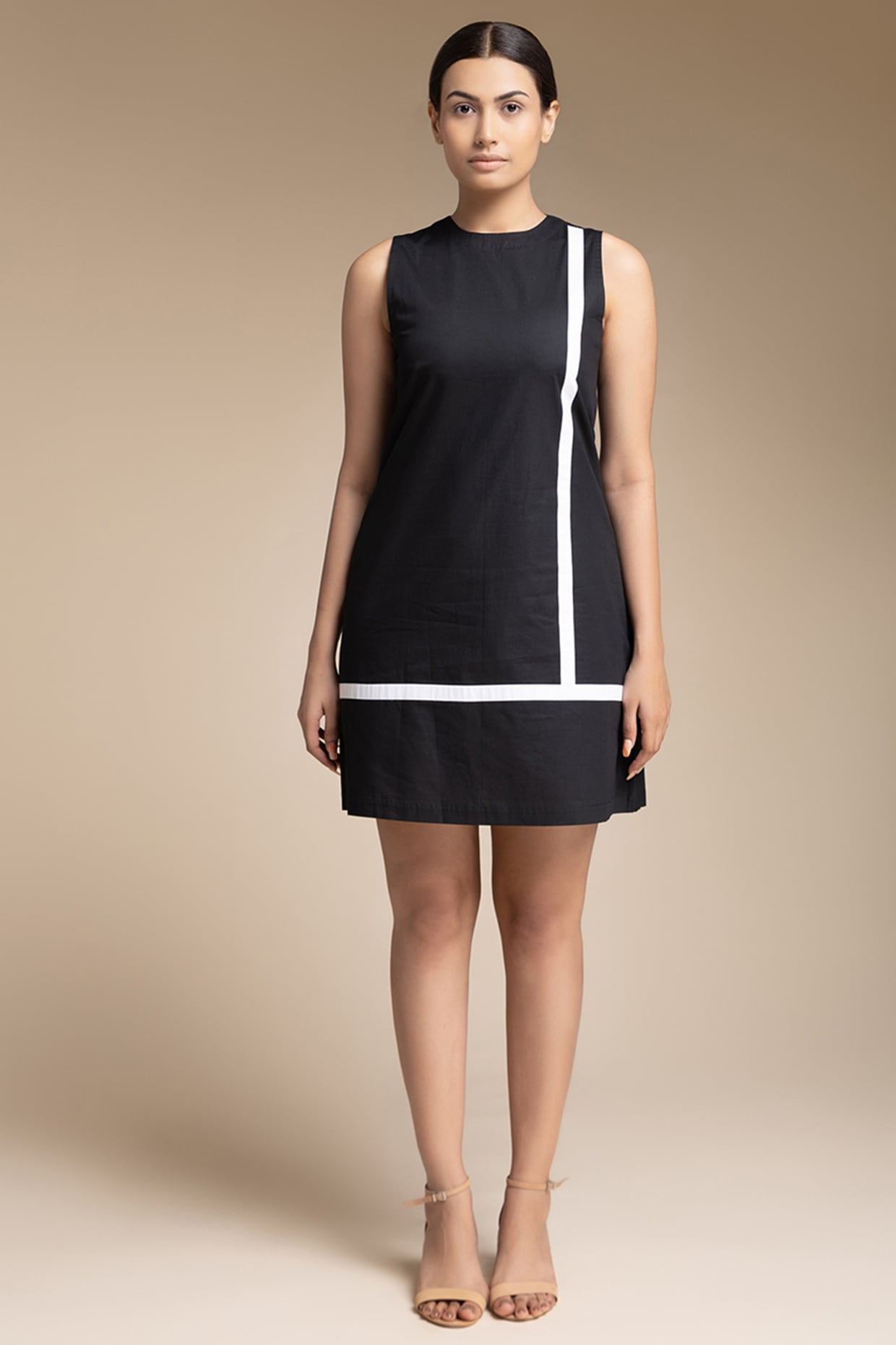 Black cotton 2024 shift dress