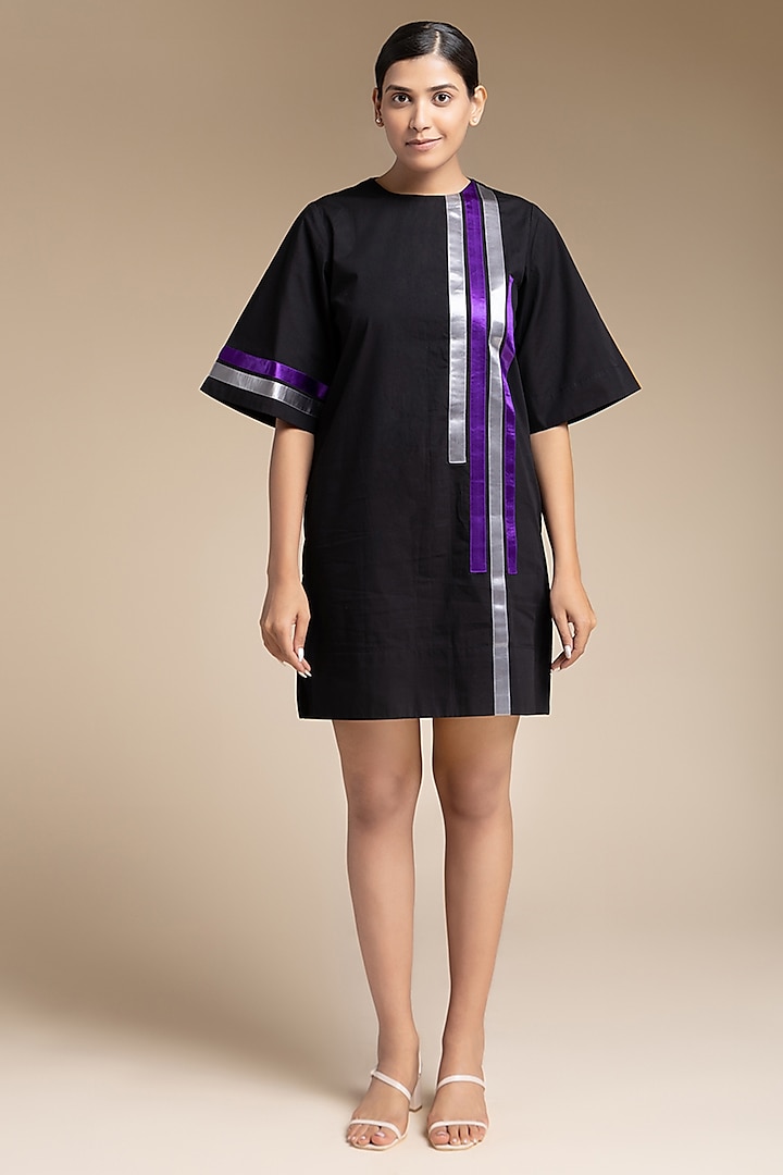Black Organic Cotton Shift Dress by House of MANAA
