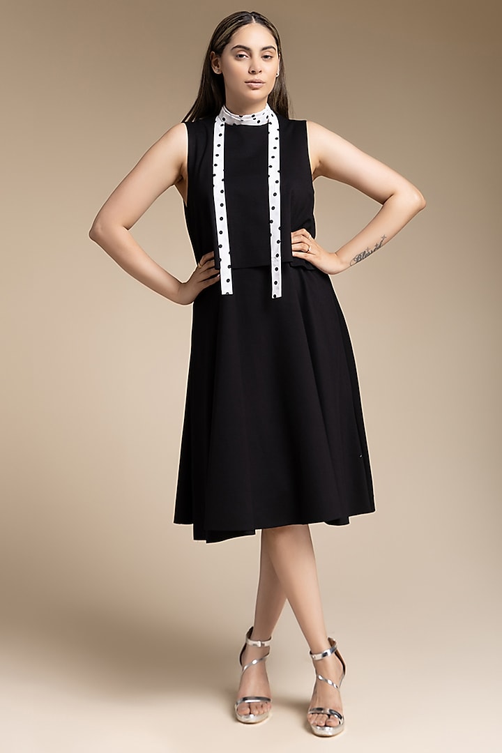 Black Roma Fabric Layered Dress by House of MANAA at Pernia's Pop Up Shop