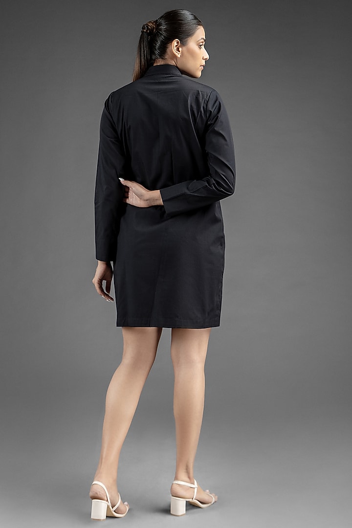 Black Handcrafted Cotton Jacket Summer Dress by House of MANAA at Pernia's Pop Up Shop