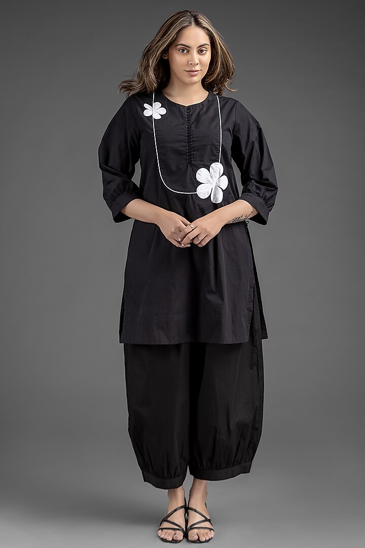 Black Cotton Tunic Set by House of MANAA at Pernia's Pop Up Shop