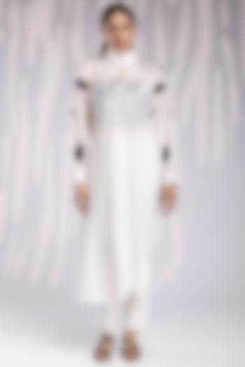 White Chanderi Silk Tunic Set by House of MANAA at Pernia's Pop Up Shop