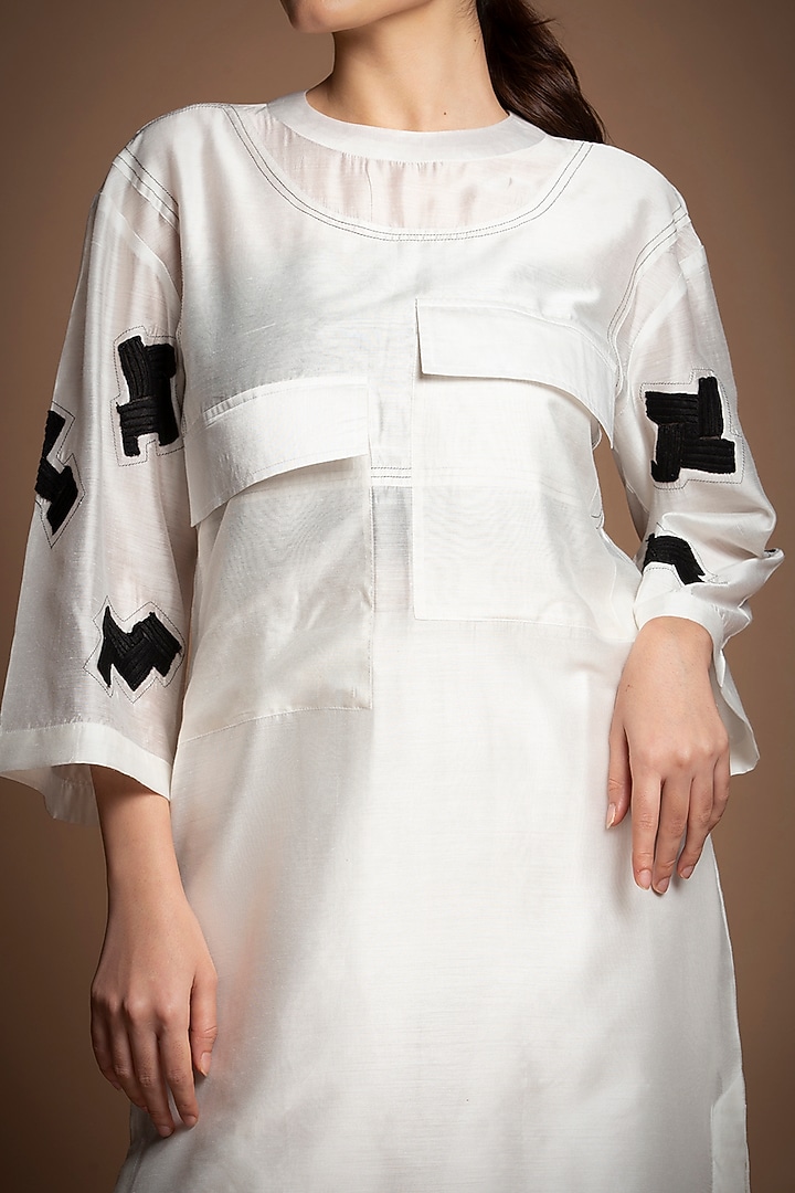 White Chanderi Silk Co-Ord Set by House of MANAA at Pernia's Pop Up Shop