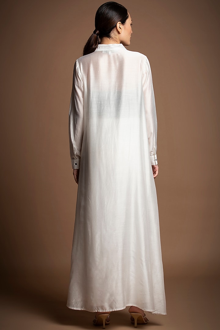 White Silk Chanderi Co-Ord Set by House of MANAA at Pernia's Pop Up Shop