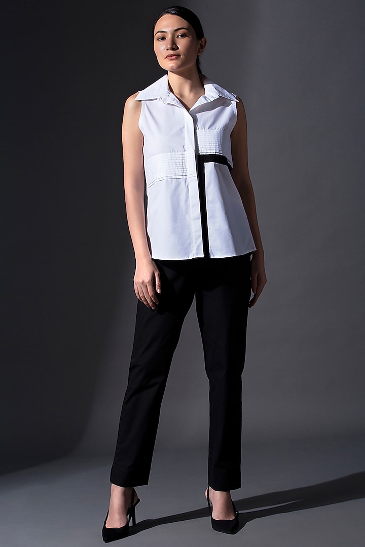 White & Black Pure Cotton Co-Ord Set by House of MANAA at Pernia's Pop Up Shop