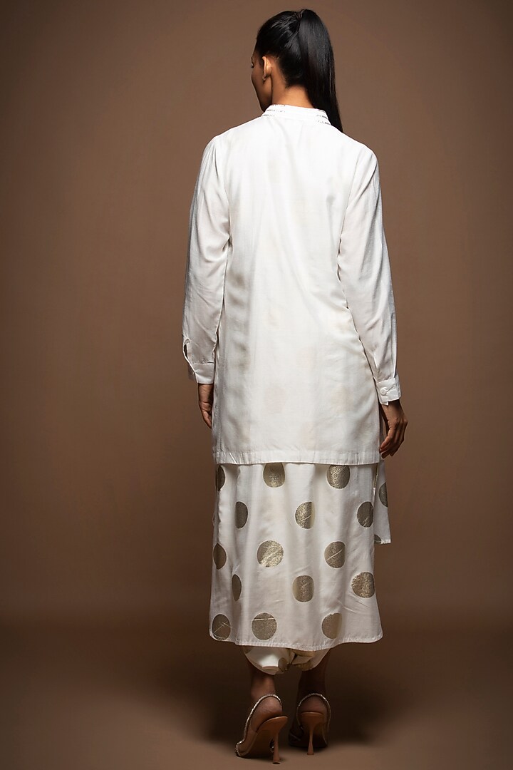White Chanderi Silk Co-Ord Set by House of MANAA at Pernia's Pop Up Shop