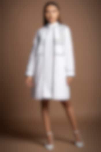 White Pure Cotton Jacket Dress by House of MANAA