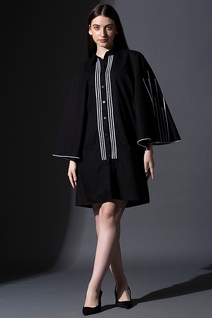 Black Pure Cotton Button-Down Summer Dress by House of MANAA at Pernia's  Pop Up Shop