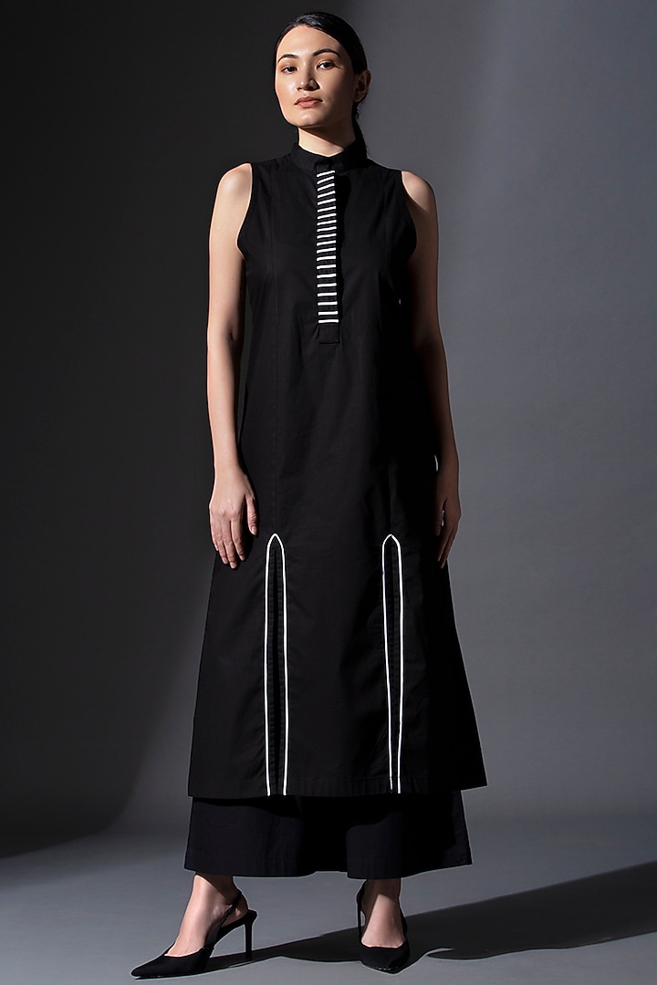 Black Pure Cotton Tunic Set by House of MANAA at Pernia's Pop Up Shop