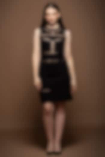 Black Roma & Net Knee-Length Summer Dress by House of MANAA at Pernia's Pop Up Shop