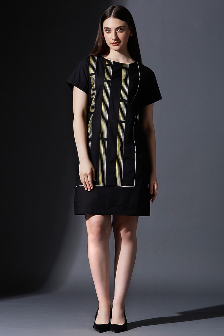 Black Pure Cotton Dress by House of MANAA