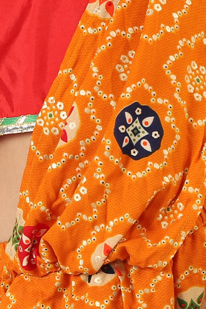 Mustard Cotton Dhoti Saree Set For Girls by M'andy at Pernia's Pop Up Shop