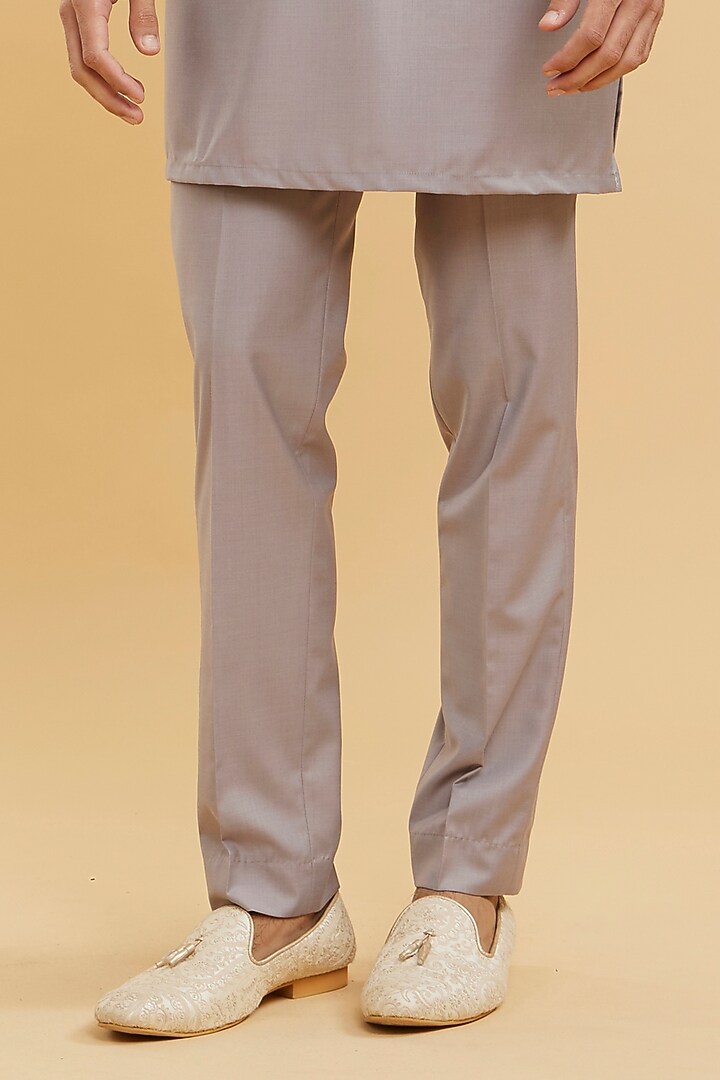 Grey Blended Rayon Hand Embroidered Bundi Jacket Set by Twamev at Pernia's Pop Up Shop