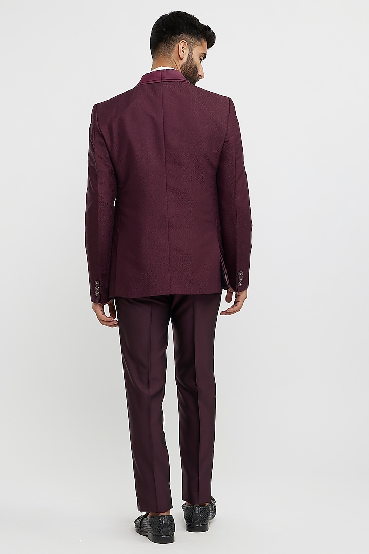 Wine Blended Rayon Blazer Set by Twamev at Pernia's Pop Up Shop