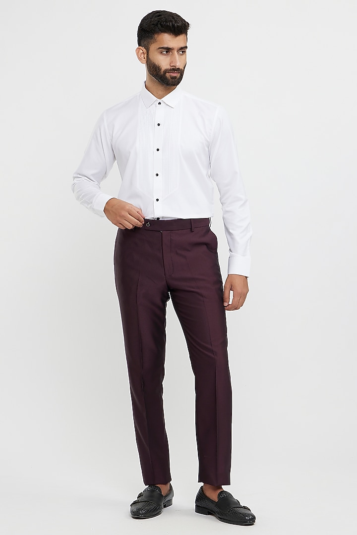 Wine Blended Rayon Blazer Set by Twamev at Pernia's Pop Up Shop