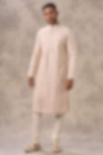 Pink Blended Viscose Thread Embroidered Kurta Set by Twamev at Pernia's Pop Up Shop