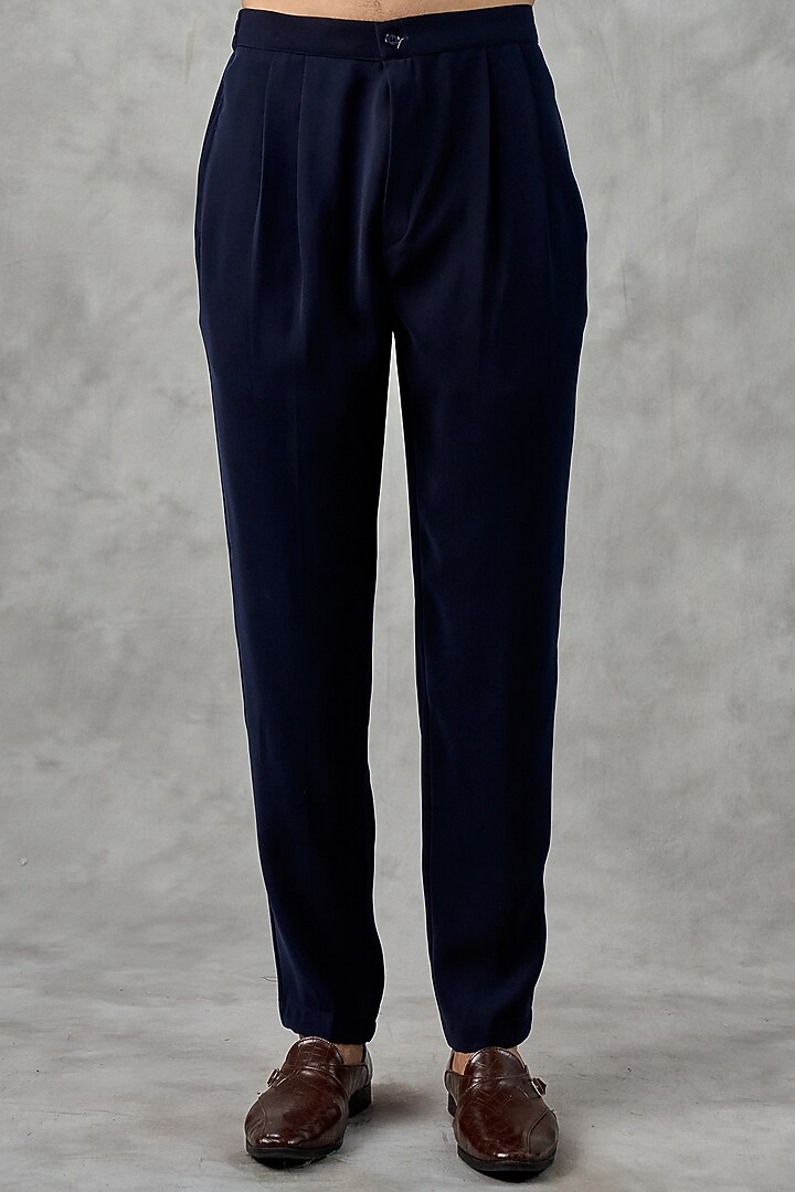 Blue Velvet Sequins Work Jodhpuri Set by Twamev at Pernia's Pop Up Shop