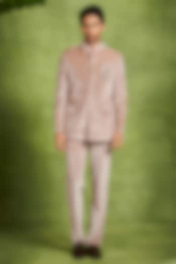Fawn Velvet Hand Embroidered Jodhpuri Set by Twamev at Pernia's Pop Up Shop