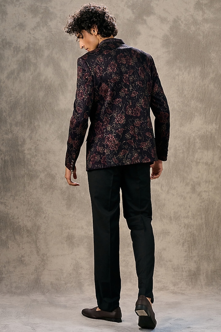 Wine Blended Viscose Printed Jodhpuri Set by Twamev at Pernia's Pop Up Shop
