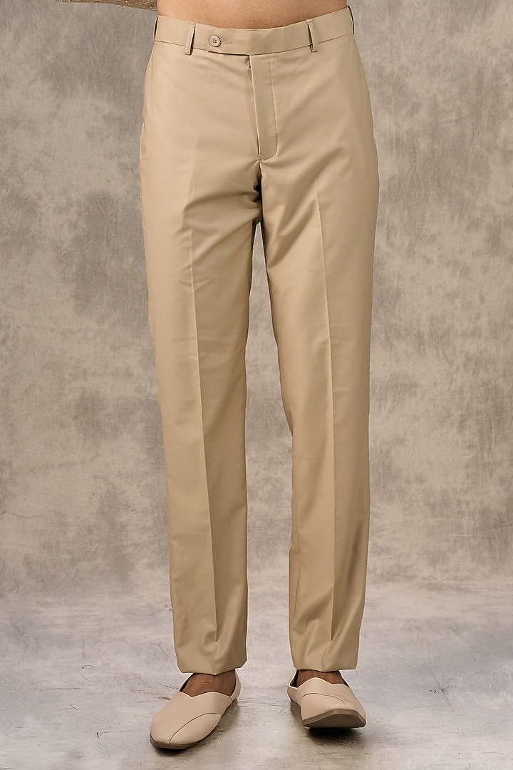 Beige Art Silk Sequin Embroidered Jodhpuri Set by Twamev at Pernia's Pop Up Shop