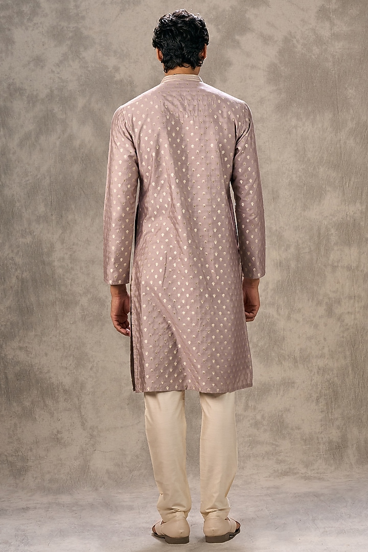 Lilac Blended Viscose Metallic Printed Kurta Set by Twamev at Pernia's Pop Up Shop