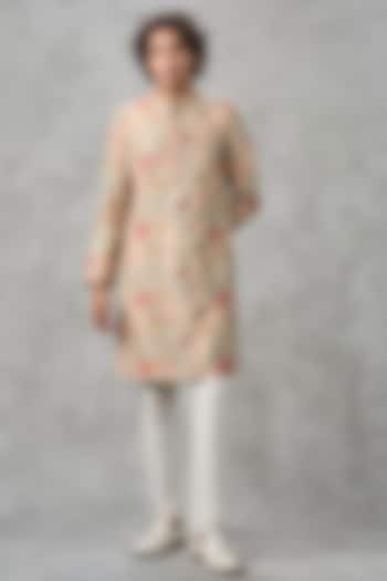 Pista Green Blended Viscose Thread Embroidered Kurta Set by Twamev at Pernia's Pop Up Shop