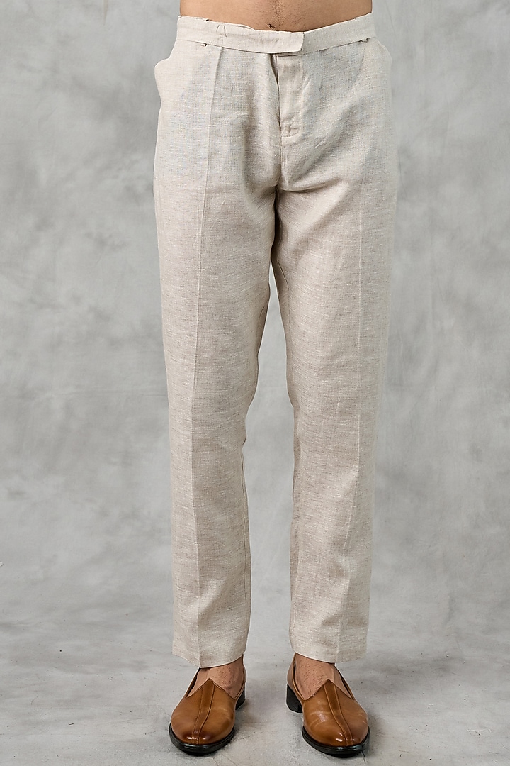 Beige Blended Rayon Moti Work Bundi Jacket Set by Twamev at Pernia's Pop Up Shop