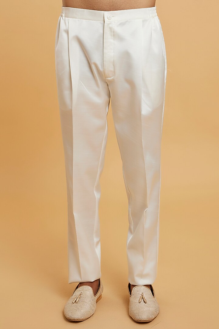 Cream Brocade Wedding Indowestern Set by Twamev at Pernia's Pop Up Shop