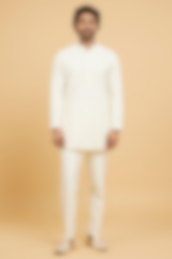 Cream Georgette Hand Embroidered Kurta Set by Twamev at Pernia's Pop Up Shop