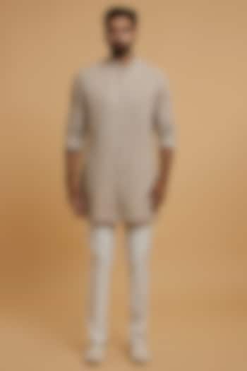 Beige Georgette Embroidered Kurta Set by Twamev at Pernia's Pop Up Shop