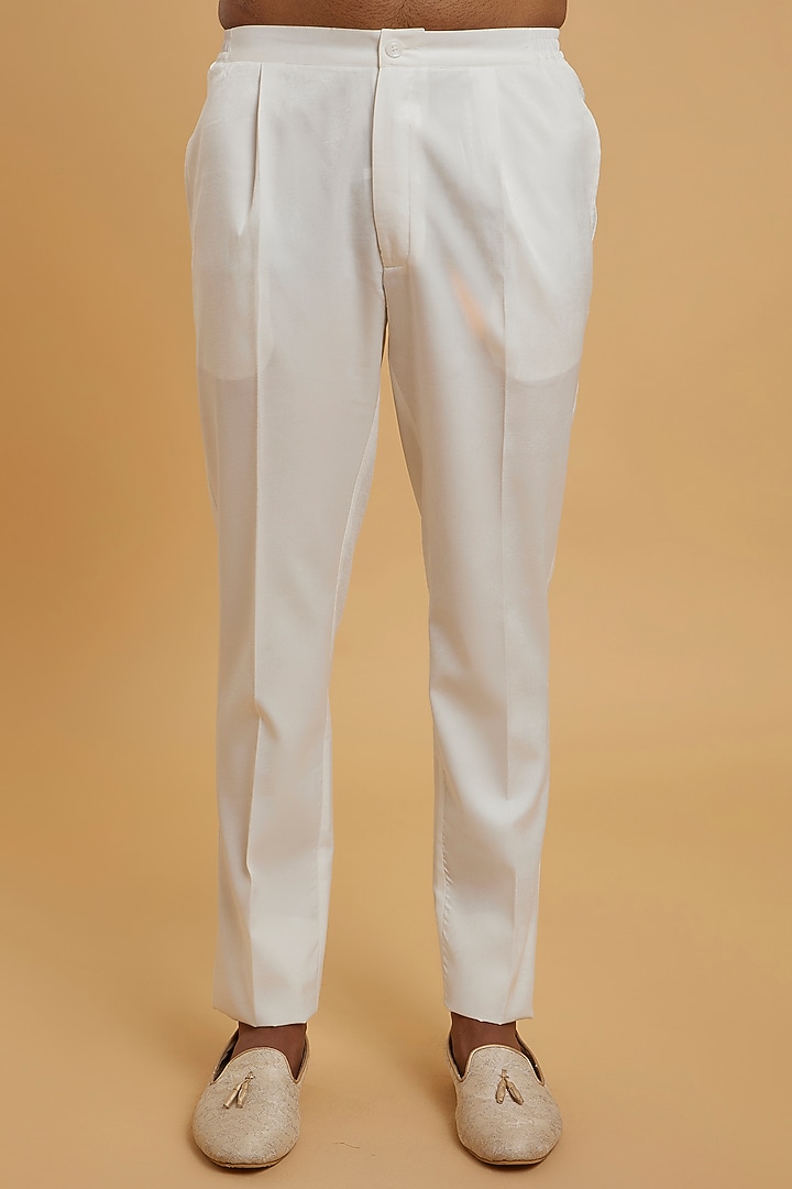 Light Blue Velvet Sequins Embroidered Wedding Indowestern Set by Twamev at Pernia's Pop Up Shop