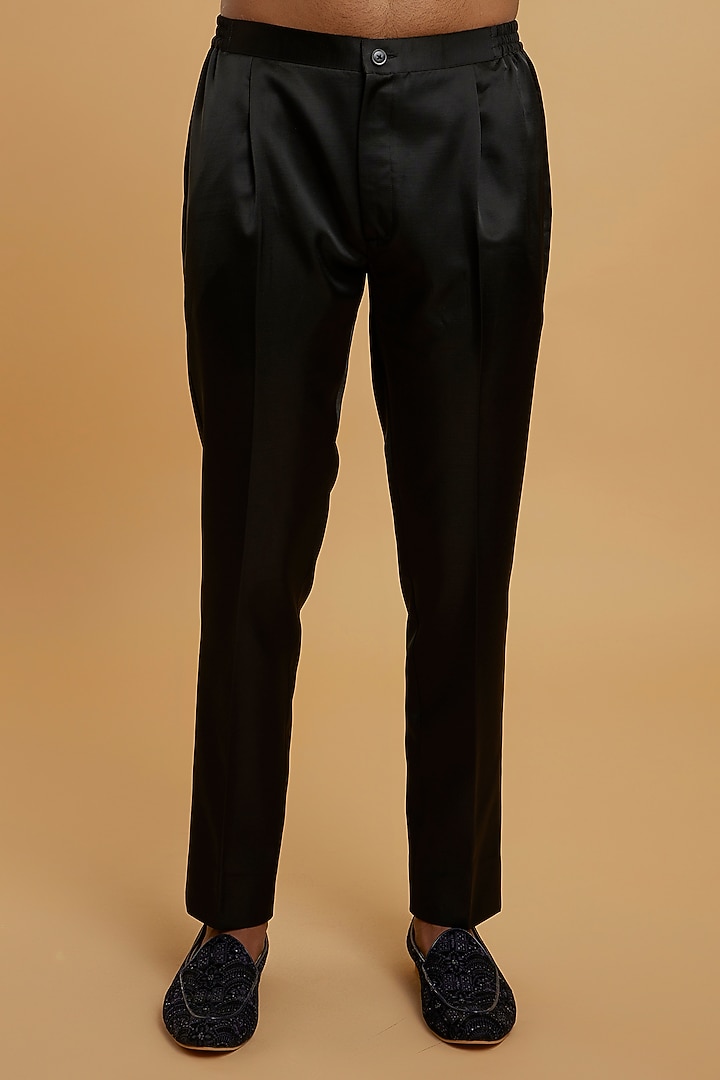 Black Brocade Wedding Indowestern Set by Twamev at Pernia's Pop Up Shop